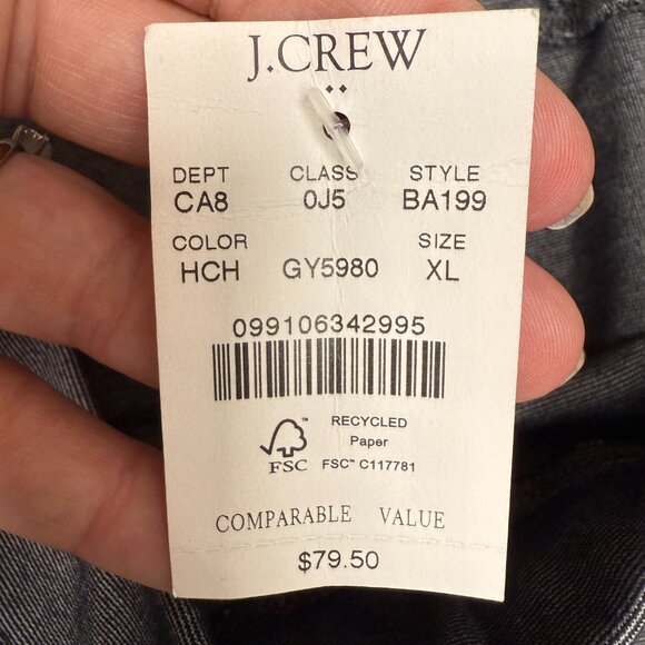 NWT Women's‎ J. CREW Pintuck Workwear Pant #BA199 Heather Charcoal | Size XL - Picture 9 of 11